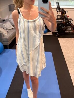 Light Blue and White Striped Summer Sundress